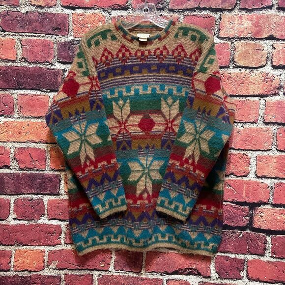 Multicolor Geometric Pattern Sweater - Picture 1 of 8